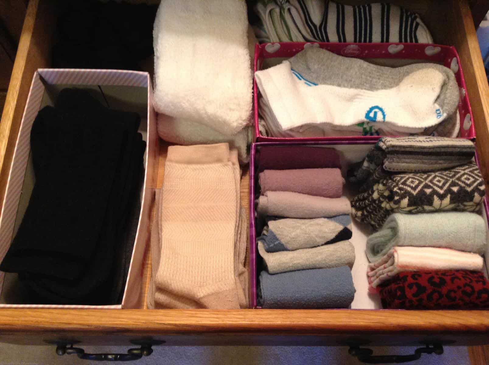 how to organize sock drawer