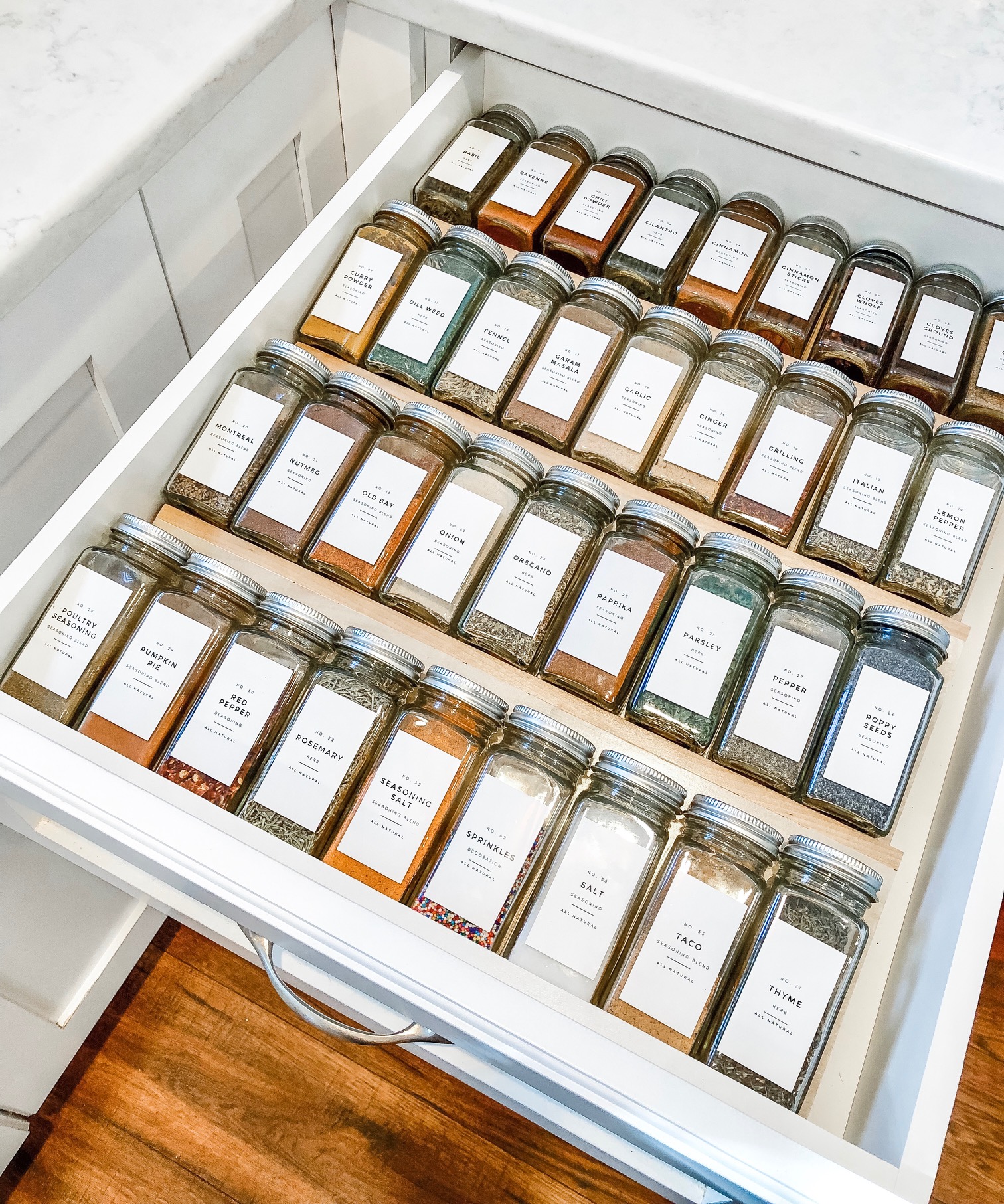 diy spice drawer organizer