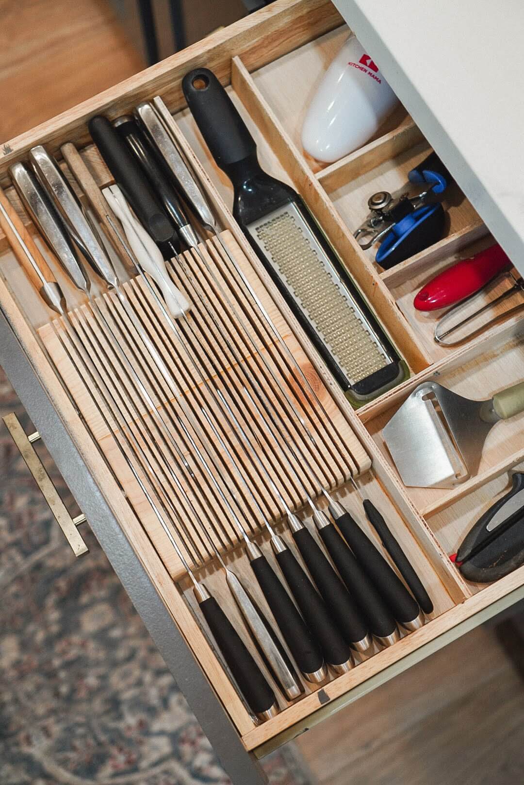 diy knife drawer organizer