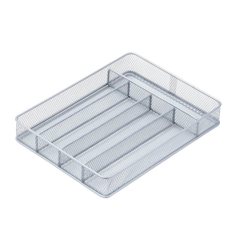 silver 2 drawer mesh organizer