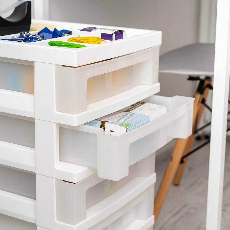 iris 4 drawer cart with organizer top and casters