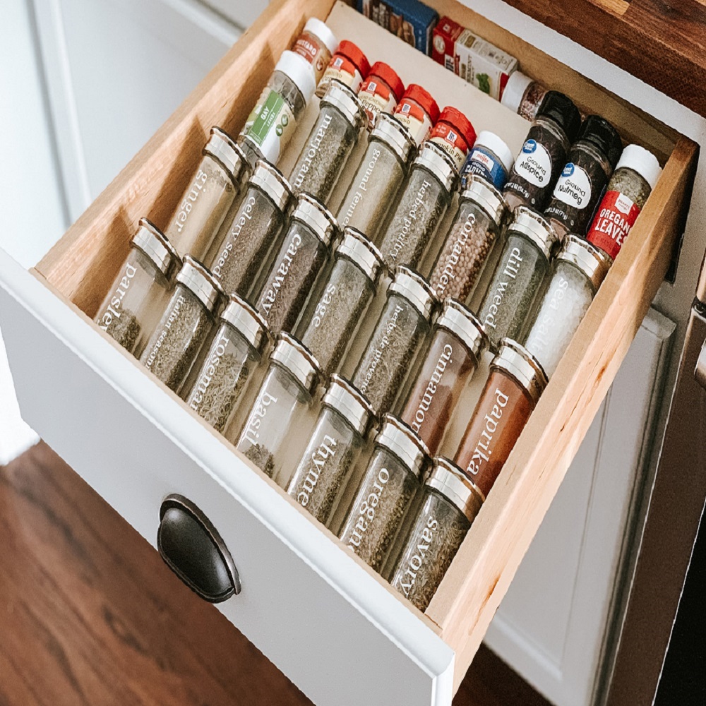 diy spice drawer organizer