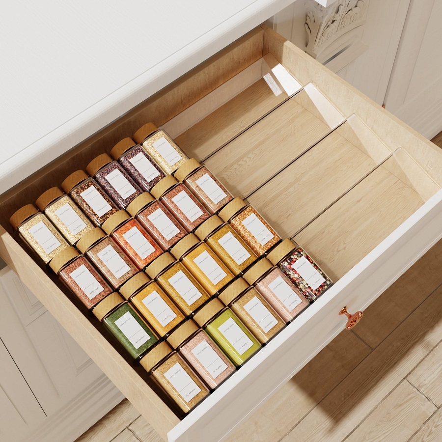 in-drawer spice organizer