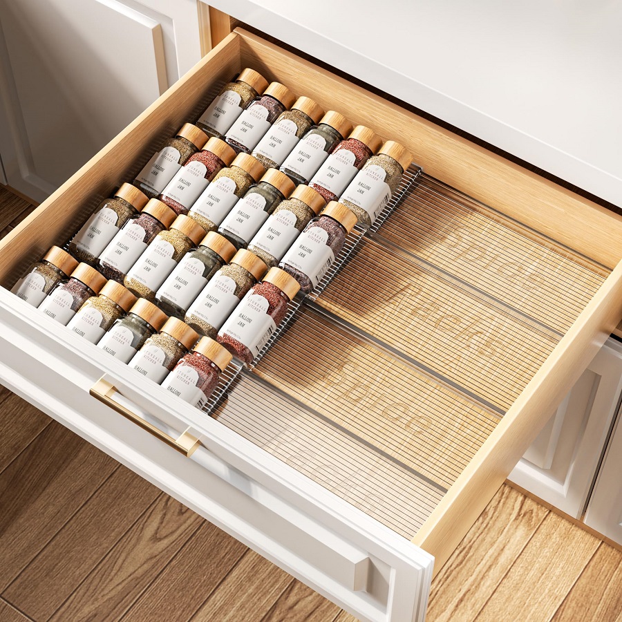 in-drawer spice organizer