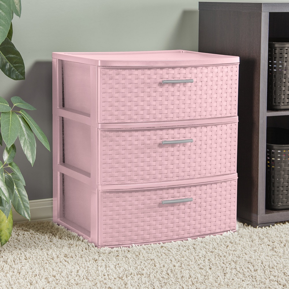 pink 3 drawer organizer