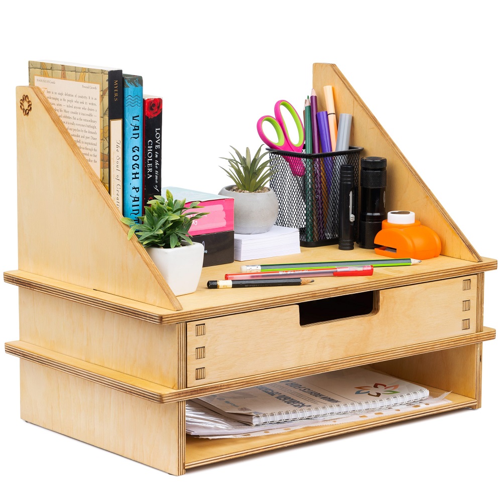 desktop organizer with drawer