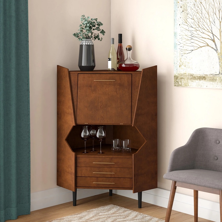 corner bar cabinet
